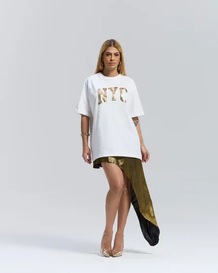 T-shirt Oversized - NYC METALIC